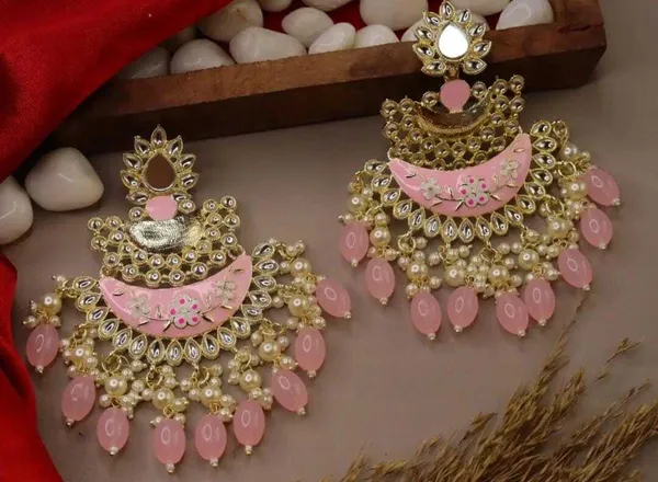 Pink__Alloy_Jhumka_Earrings_For_Women