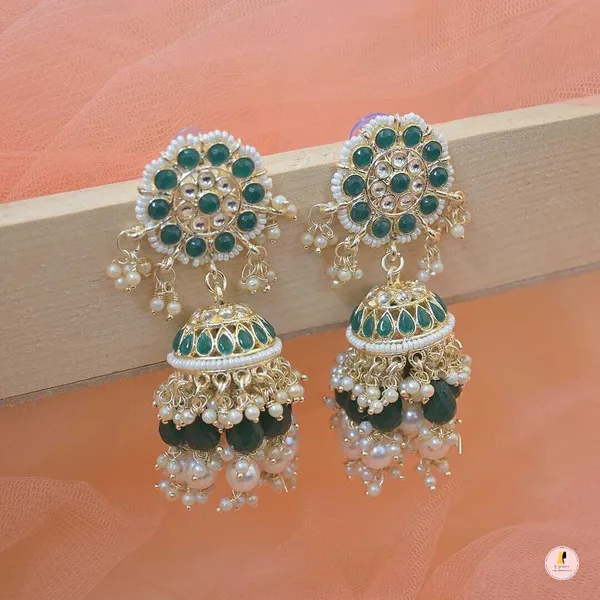 Green__Alloy_Jhumka_Earrings_For_Women