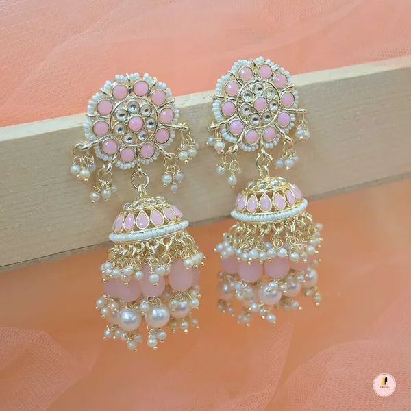 Pink__Alloy_Jhumka_Earrings_For_Women