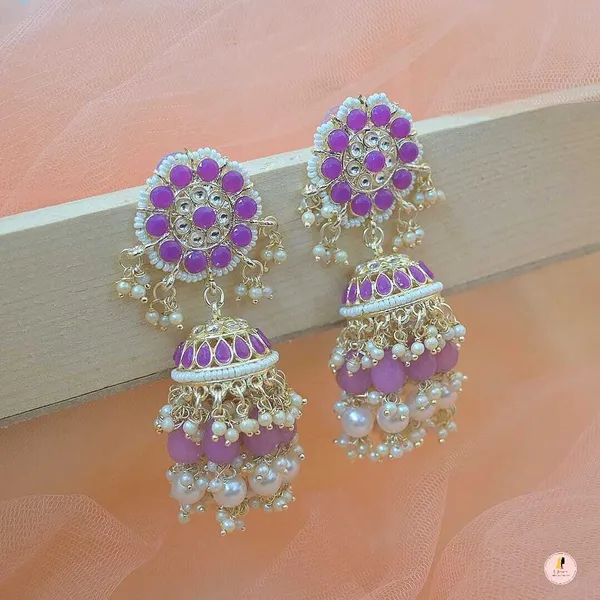 Purple__Alloy_Jhumka_Earrings_For_Women