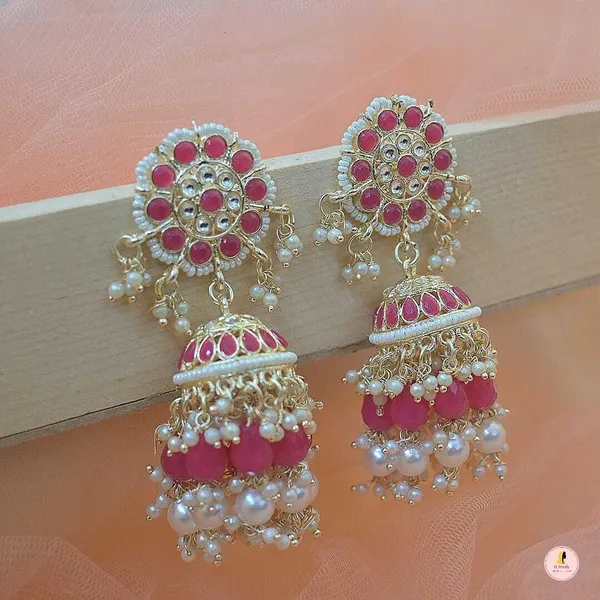 Pink__Alloy_Jhumka_Earrings_For_Women