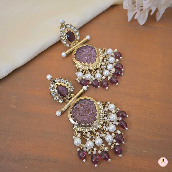 Maroon__Alloy_Jhumka_Earrings_For_Women