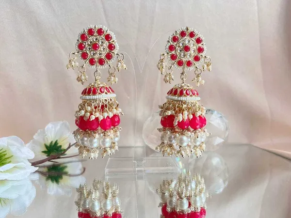 Pink__Alloy_Jhumka_Earrings_For_Women