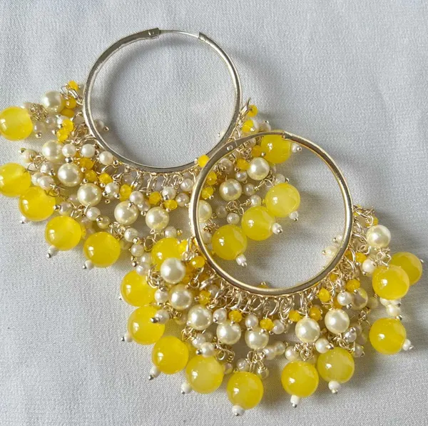 Yellow__Alloy_Jhumka_Earrings_For_Women