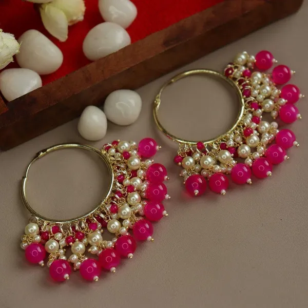 Pink__Alloy_Jhumka_Earrings_For_Women