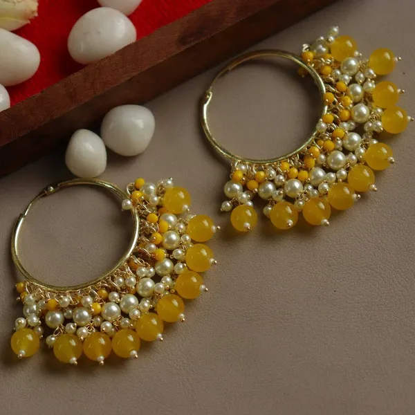 Yellow__Alloy_Jhumka_Earrings_For_Women
