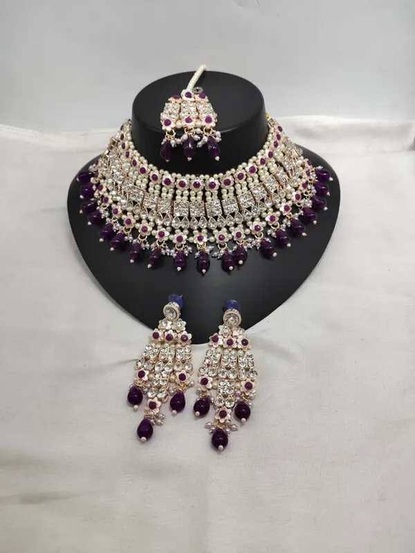 Maroon_Premium_Alloy_Earrings_&_Necklace_Jewellery_Set_For_Women