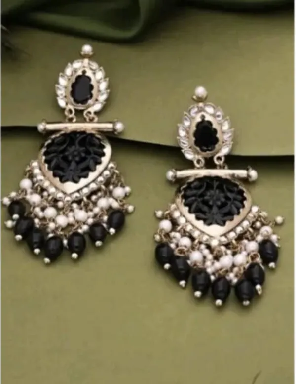 Black__Brass_Jhumka_Earrings_For_Women