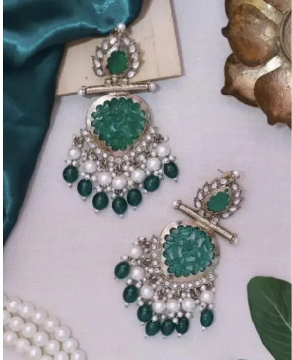 Green__Brass_Jhumka_Earrings_For_Women