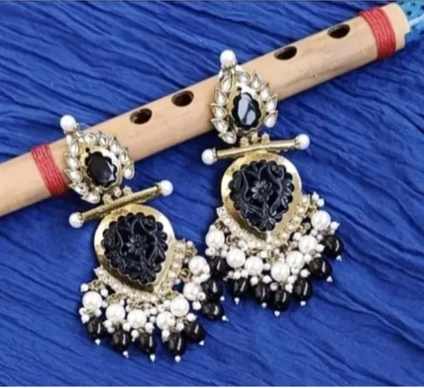 Black__Brass_Jhumka_Earrings_For_Women