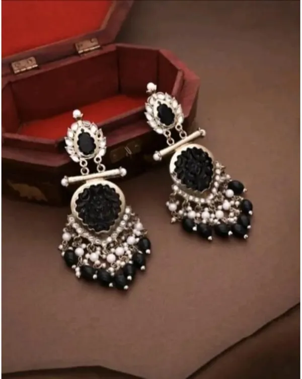 Black__Brass_Jhumka_Earrings_For_Women