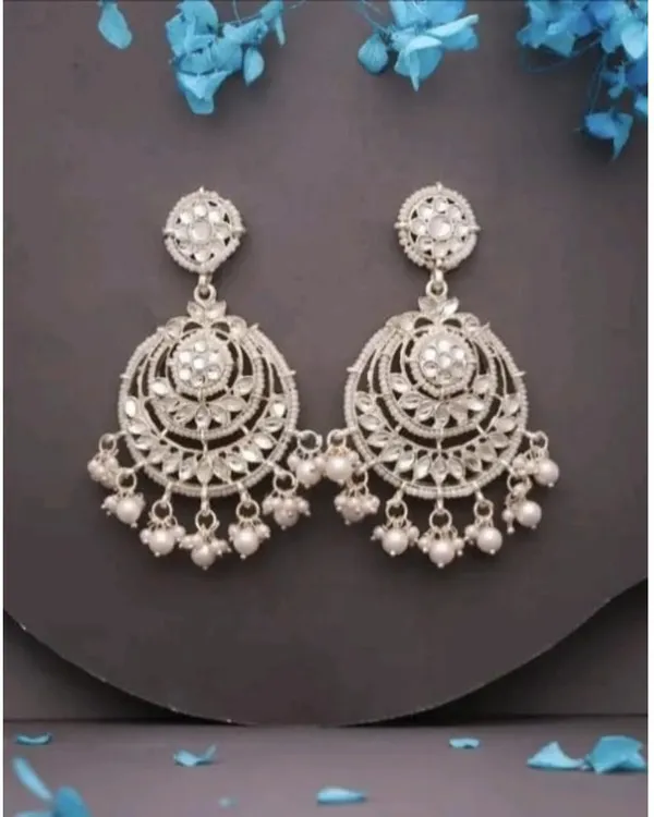 Silver__Brass_Jhumka_Earrings_For_Women