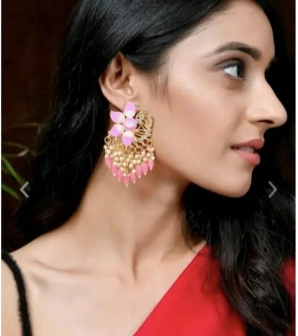 Pink__Brass_Jhumka_Earrings_For_Women