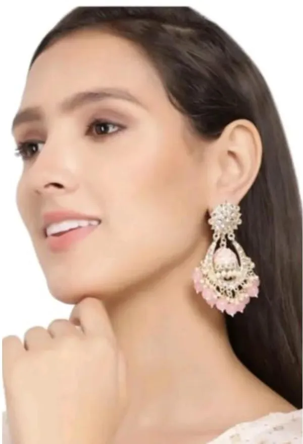 Pink__Brass_Jhumka_Earrings_For_Women