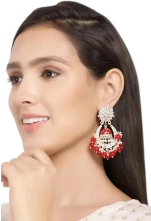 Red__Brass_Jhumka_Earrings_For_Women