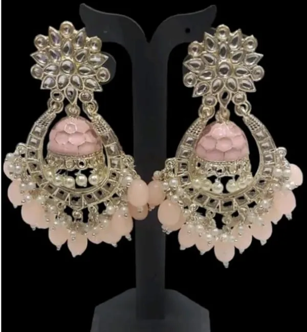 Pink__Brass_Jhumka_Earrings_For_Women