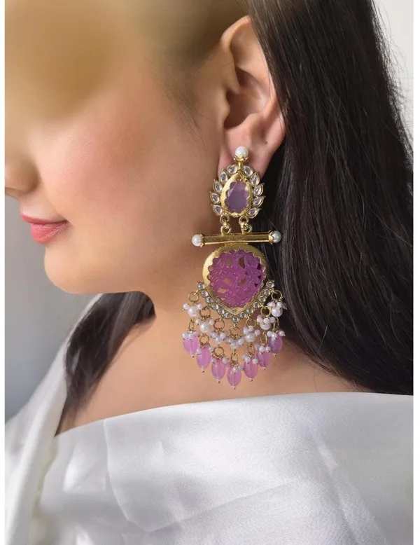 Purple__Brass_Jhumka_Earrings_For_Women