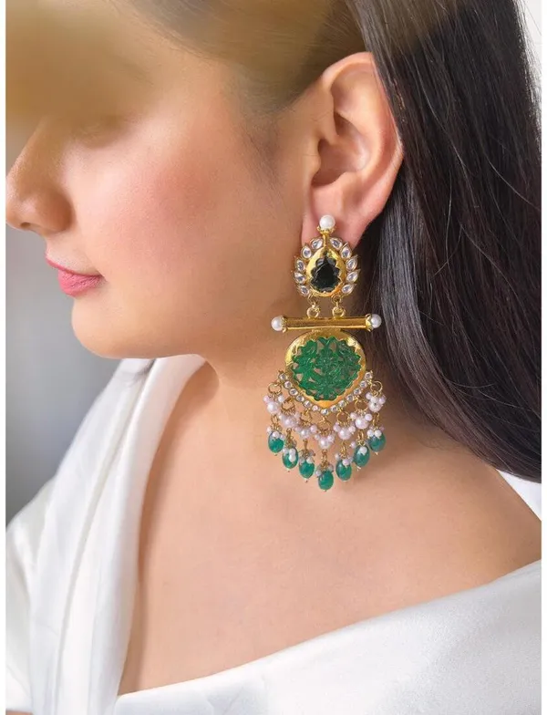 Green__Brass_Jhumka_Earrings_For_Women