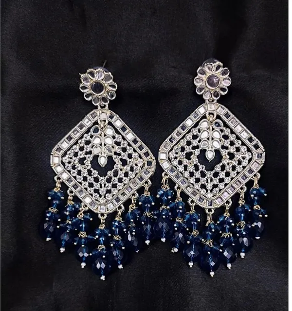 Blue__Brass_Jhumka_Earrings_For_Women