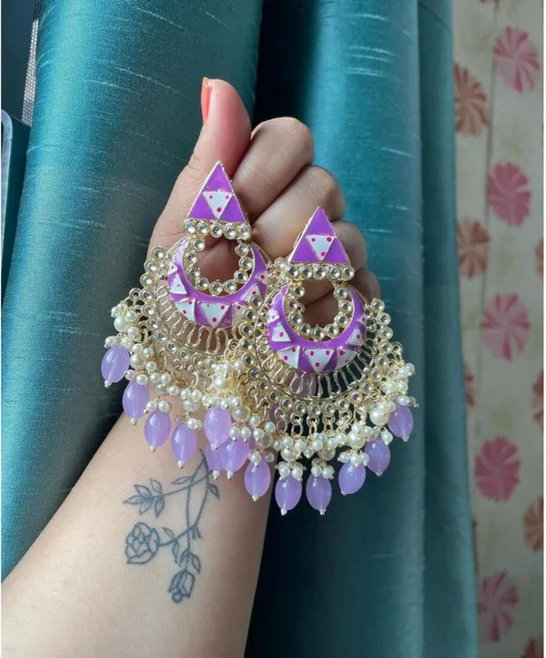 Purple__Brass_Jhumka_Earrings_For_Women