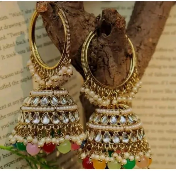 Multicolor__Brass_Jhumka_Earrings_For_Women