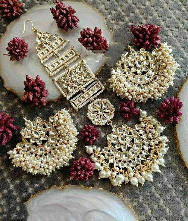 White_Premium_Alloy_Earrings_&_Maang_Tikka_Jewellery_Set_For_Women