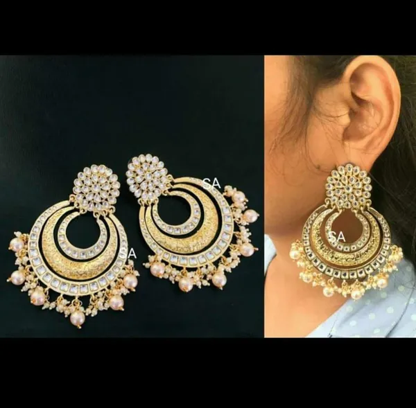 Gold___Alloy_Earrings_Set_For_Women