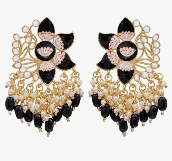 Black__Alloy_Clip-On_Chandbali_Earrings_For_Women