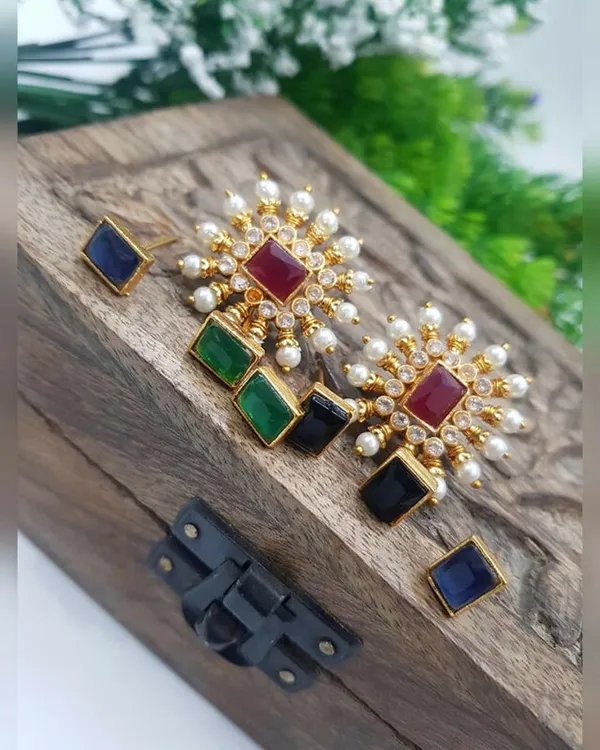 Red__Alloy_Clip-On_Chandbali_Earrings_For_Women
