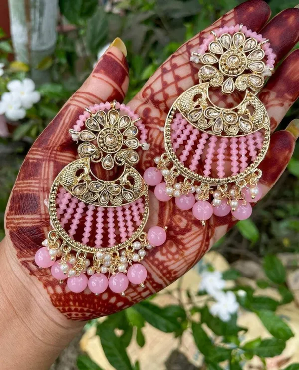 Green__Alloy_Clip-On_Chandbali_Earrings_For_Women