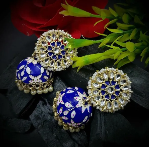 Blue__Alloy_Jhumka_Earrings_For_Women