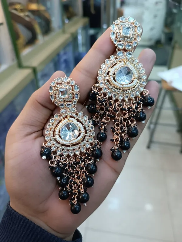 Black_&_Gold__Alloy_Clip-On_Chandbali_Earrings_For_Women