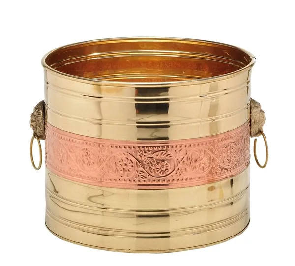 Copper_Brass_Decorative_Planter_For_Garden_&_Home_Decor_|_Dia_9_x_Height_9_inch