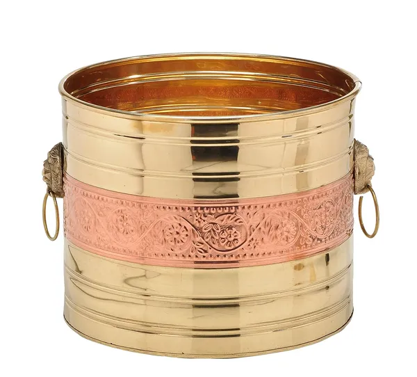 12"_Copper_Brass_Decorative_Planter_For_Garden_&_Home_D?cor_Dia_11.5_x_Height_11_inch