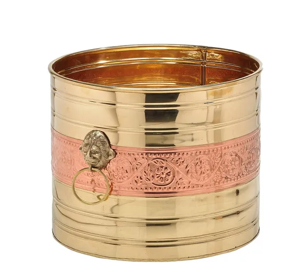 Copper_Brass_Decorative_Planter_For_Garden_&_Home_Decor_|_Dia_13.5_x_Height_11.5_inch