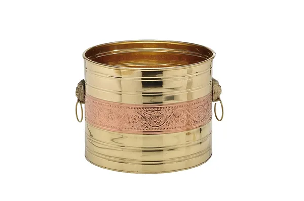 Copper_Brass_Decorative_Planter_For_Garden_&_Home_Decor_|_Dia_13.5_x_Height_11.5_inch