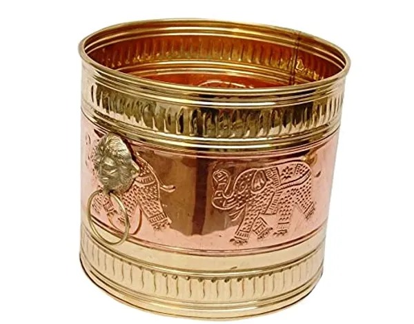 12"_Brass_Copper_Elephant_Design_Decorative_Cachepot_Planter_For_Garden_&_Home_D?cor_Dia_11.5_x_Height_10_inch