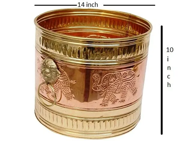 14"_Brass_Copper_Elephant_Design_Decorative_Cachepot_Planter_For_Garden_&_Home_D?cor_Dia_14_x_Height_10_inch