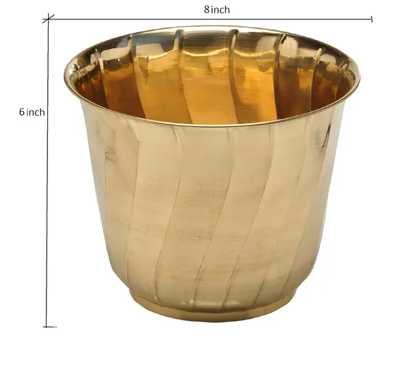 Gold_Decorative_Brass_Planter_For_Garden_&_Home_Decor_|_Dia_8_x_Height_7_inch