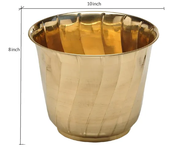 Gold_Brass_Decorative_Planter_For_Garden_&_Home_Decor_|_Dia_10_x_Height_8.5_inch