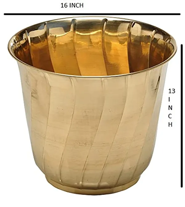 16"_Gold_Brass_Decorative_Planter_For_Garden_&_Home_Decor_Dia_16_x_Height_13.5_inch