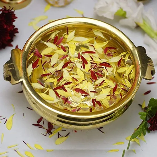 Gold_Brass_Handcrafted_Plain_Floating_Flowers_Vastu_Puja_Gift_&_Decorative_Urli/Uruli_Bowl_|_For_Home,_Office,_Wedding_Decor
