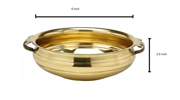 16"_Gold_Brass_Handcrafted_Plain_Floating_Flowers_Vastu_Puja_Gift_&_Decorative_Urli/Uruli_Bowl_For_Home,_Office,_Wedding_Decor