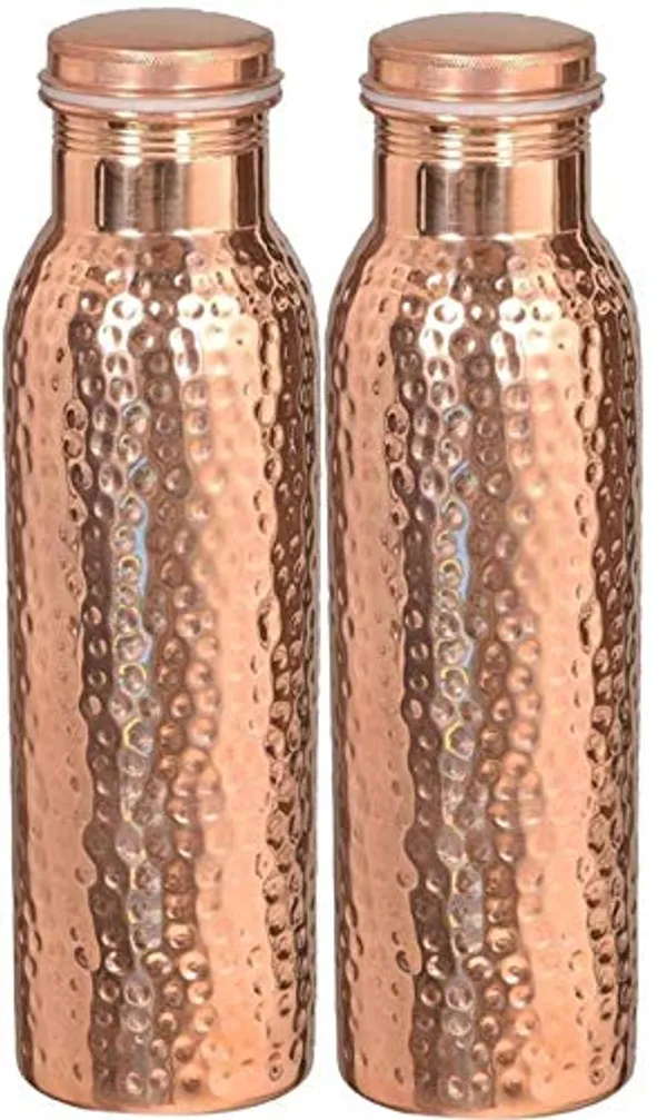 Pack_Of_2_Brown_Copper_Hammered_Water_Bottle