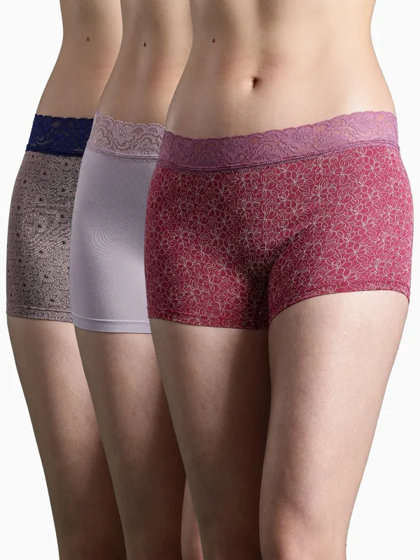 Maroon_&_Grey_&_Purple_Sexy_Lace_Hipster_Underwear_Mid_Waist_Boyshorts_Panties_For_Briefs_3_Packs_For_Women