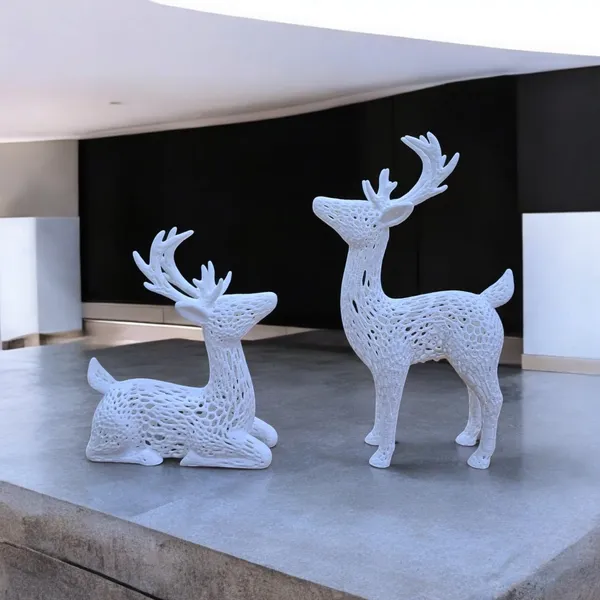 Creations_Reindeer_Sculptures_Home_Decoration_Statue_3D_Printed_Deer_Family_2_Piece_For_Home_Decor.