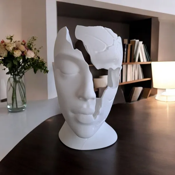 A_soul_in_pieces_minimalist_fractured_sculpture_Items_For_Home_Decor.