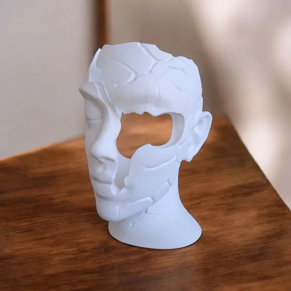A_soul_in_pieces_minimalist_fractured_sculpture_Items_For_Home_Decor.