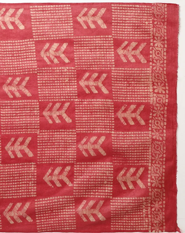 Bright_Red_Batik_Tie_&_Dye_Unstitched_Dress_Material_For_Women