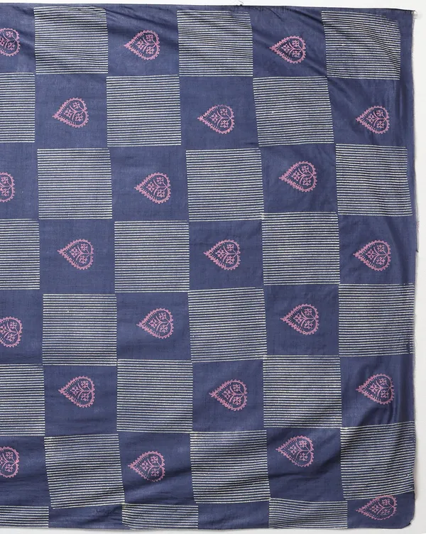 Dark_Blue_Handloom_Floral_Unstitched_Dress_Material_For_Women